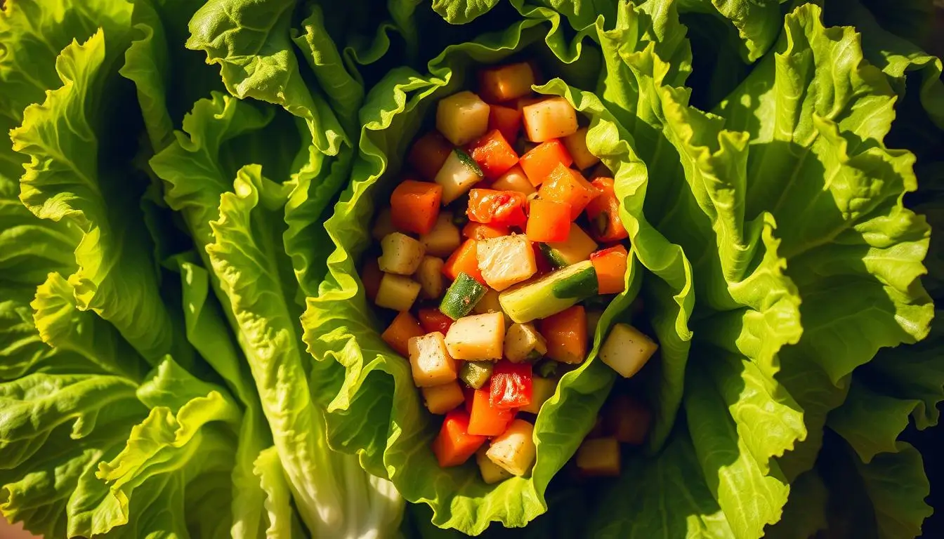 Healthy lettuce wraps filled with fresh ingredients for a light meal