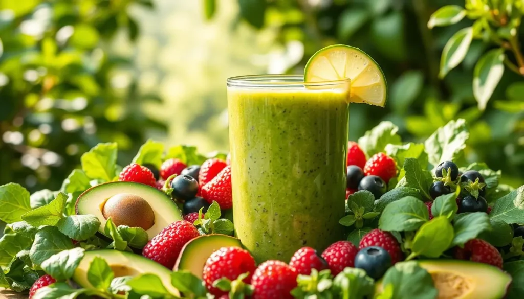 green smoothie benefits Healthy green smoothie with fresh ingredients for energy and wellness.